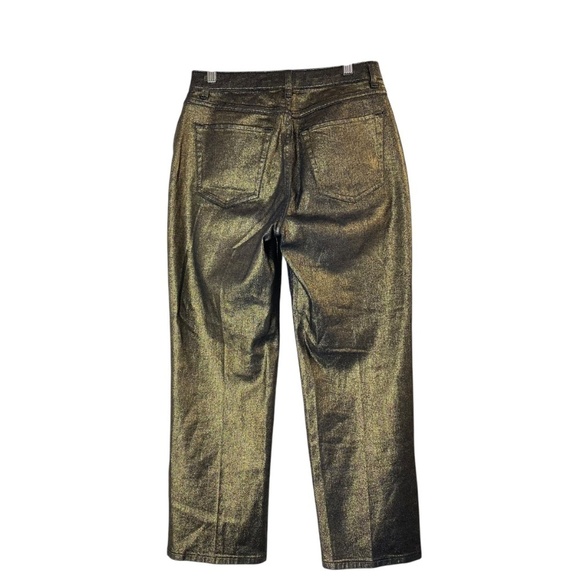 KATE SPADE Metallic Straight Leg Jean Pant Cropped Size 26 - Picture 3 of 10